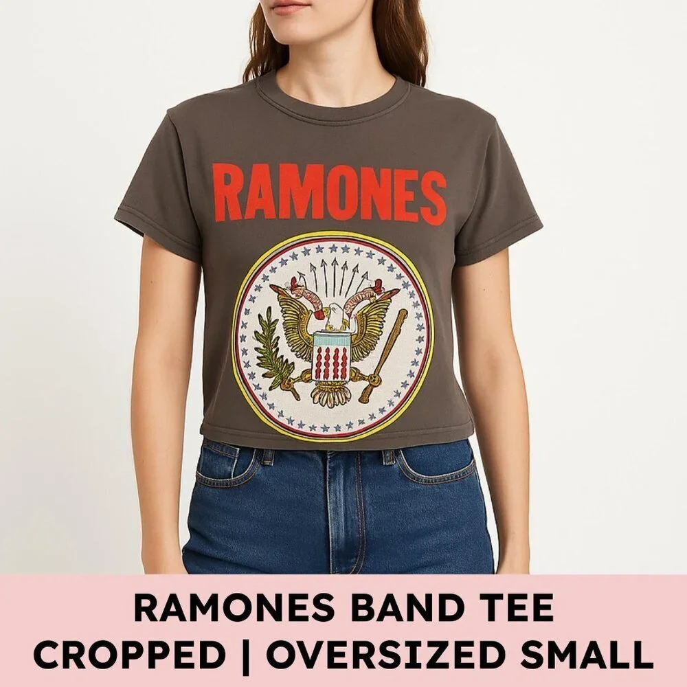 Ramones Graphic Band Tee 100% Cotton Vintage Rock T-Shirt Punk Unisex Small Grey - Picture 6 of 6